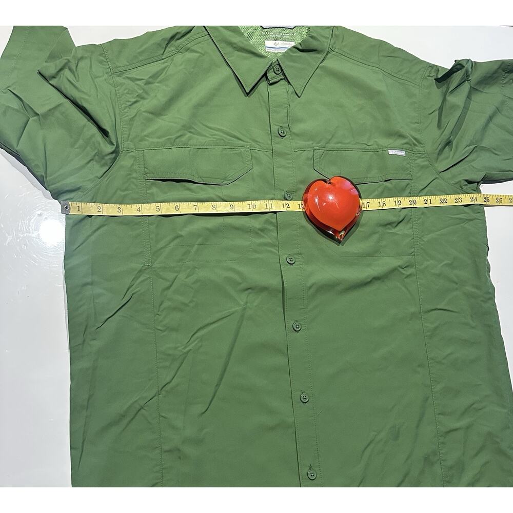 Columbia Button Up Fishing Shirt Adult XL Green Casual Omni-Shade Outdoors Mens - Picture 5 of 6